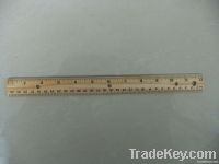 staight wood ruler with metal edge