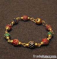 Sukhothai Style Bracelet (colourful brass round bead)