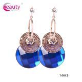 Fshion Charming Rhinestone Blue Dangle Earrings for Women