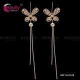 Leading Fashion Golden Butterfly Long Drop Earrings Jewelry