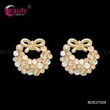 Charming Stylish Shinning Flower Crystal Earrings For Lady