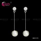 Charming Long Dangle Earrings Jewelry with Pearl Pendant