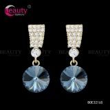 Fashion Golden Blue Crystal Drop Earrings Jewelry for Lady