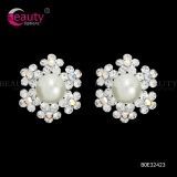 Special Style Snowflake Pearl and Crystal Earrings Wedding Jewelry