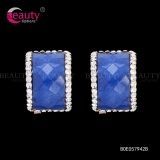 New Arrival Rectangle Crystal Rhinestone Clip Earrings Jewelry