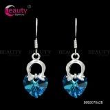 Wholesale Fashion Design Silver Blue Drop Crystal Earrings