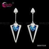 Luxury Elegant Dangle Earrings with Blue Long Crystal Jewelry