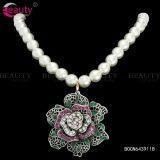 Elegant Rose Pearl Chain Necklace Jewelry With Rose Pendants For Women Item ID #BOCN641311B