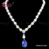 Charming Wholesale Necklace with Fashion Blue Crystal Pendant