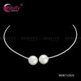 Fashion Choker Pearl Necklace with Bead Pendant