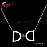 Fashion Choker Necklace with Luxury Crystal Letter "D" Pendant