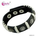 Fashion Style Leather Bracelet with Metal Star