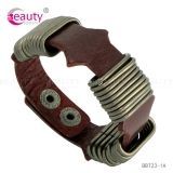 Popular Design PU Leather Classic Brown Bracelet for Men