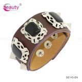 Luxury Brown Style Leather Bracelet with Crystal