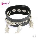 Lovely Metal Fish Bones Pendant PU Leather Bracelet