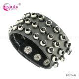 Punk Style Stainless Steel and PU Man-Made Leather Bracelet