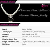 Rhinestone Pearl Necklace & Fashion Crystal Pendant Jewelry