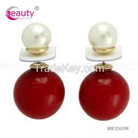 Colorful Wholesale Earrings Double Side Fashion Plastic Pearl Stud Earrings