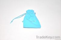 cute blue  velvet jewelry pouches with strong drawstring