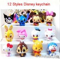 12 designs Q edition Disney cartoon  key chain pendant