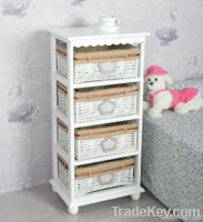 shelf with willow drawers