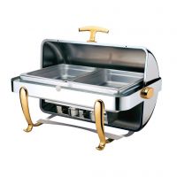 Golden Plated Rectangle Roll Top Chafing Dish SF-4001