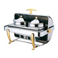 Golden Plated Rectangle Soup Station SF-4002