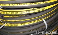 Steel wire reinforced, rubber covered hydraulic hose
