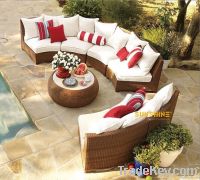 hotasale round garden wicker rattan sectional sofa
