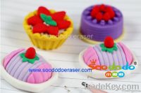 delicius cake wholesaler dry high quality pvc and rubble eraser