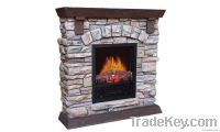 Marble electric fireplace with remote