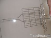 wire folding bbq roasting grid with handle