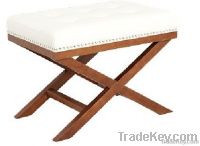 Low Price Leather Oak Ottoman