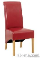 Leather Dining Chair with Solid Wood Leg with KD Flat Packing