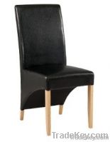 Leather Dining Chair With Solid Wood Leg With Kd Flat Packing