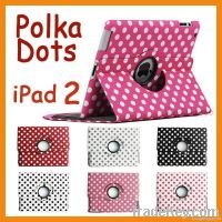 360 Rotating Smart Cover Polka Dots Leather ipad 2 & 3
