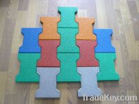 Bone shape rubber tiles rubber pavers