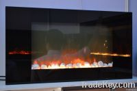 72&quot; wall-mounted fireplace with stone with remote control