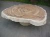 Round Acacia Slab Coffee Table