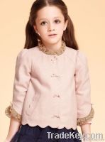 Girls' woolen cute coats with high collar, hottest selling