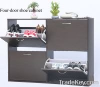Four-door wooden shoe cabinet mordern style