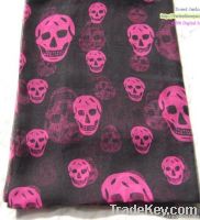 2013 custom silk scarf skull print pattern 120*50cm