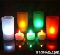 Voice-activated colorful candle lamp