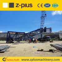 Easy moving wheel type YHZS25 portable concrete batching plant