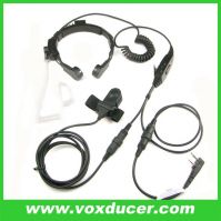 Military Throat Microphone with Motorcycle Style PTT for two way radio