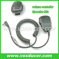 Speaker microphone with volume controller for two way radio