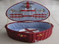 heart-shape wicker picnic basket