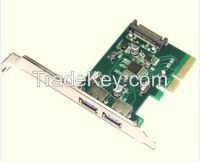 PCIe X4 to 2ports USB3.1 Type-A expansion card