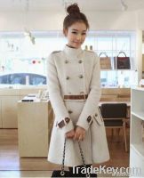 Korea Japan Clothes Double-Breasted Woolen Overcoat