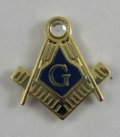 Masonic Freemason 19mm Lapel Pin Blue Lodge, gift, brass material rhinestone Jeweled Square & Compass lapel Pin